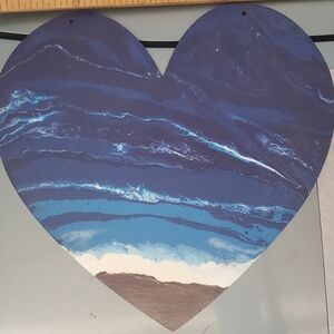 9x11 Heart shaped wooden painting